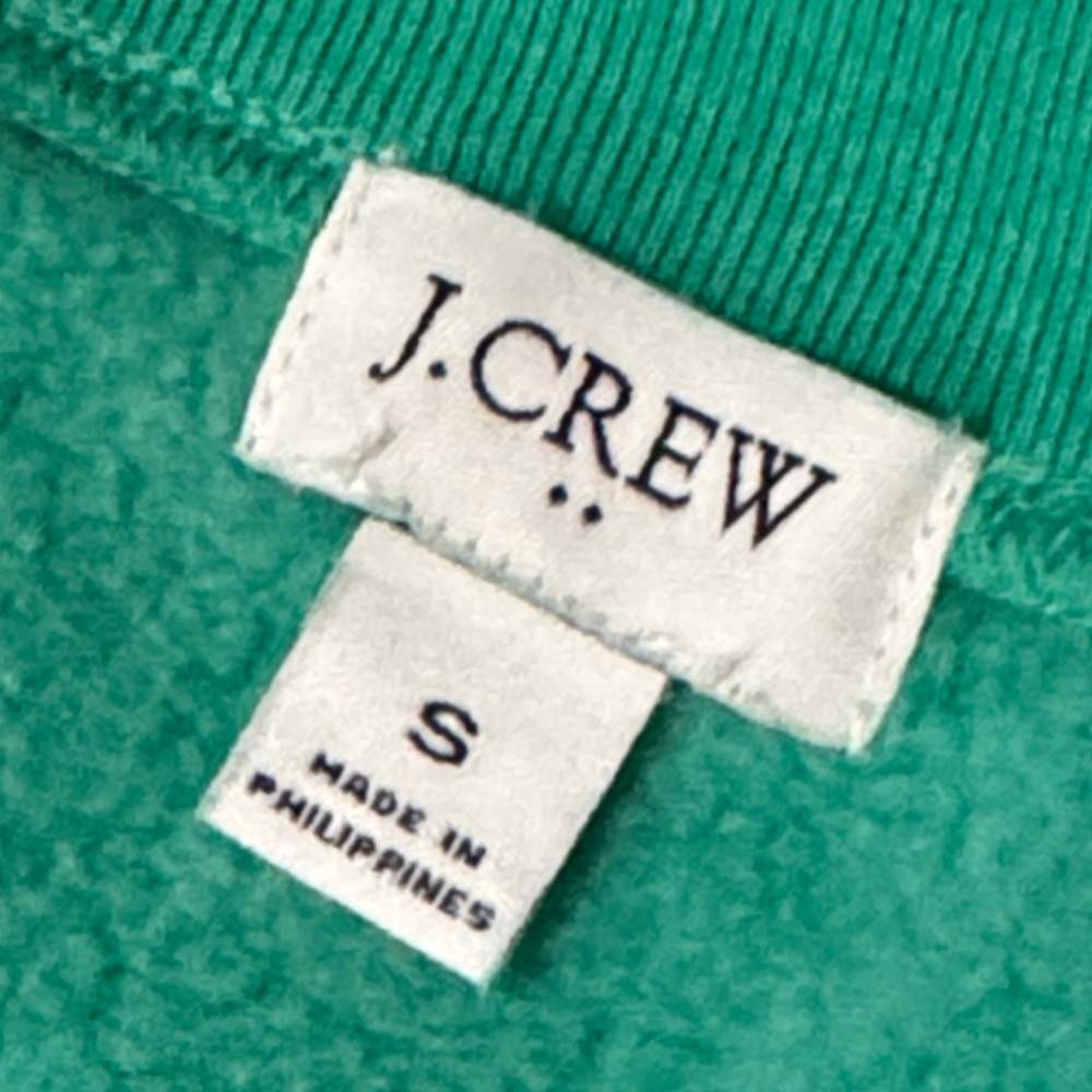 J Crew Factory Sweatshirt-S-Button Neck Side Detail-Kelly Green-60% Cotton-EUC - Picture 13 of 16